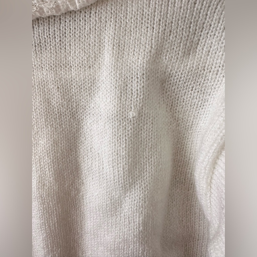 Vintage Baby Knit Cardigan Sweater White Floral Lace 6–12M Cottagecore Easter - Picture 7 of 9